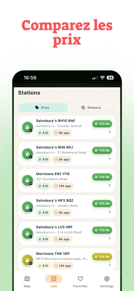 Comparez les prix du carburant