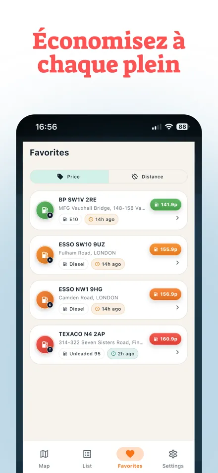 Triez par prix ou distance