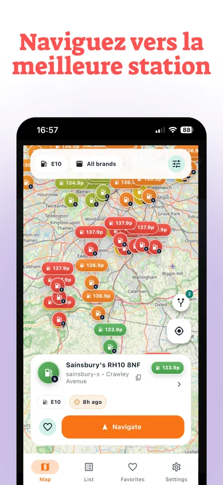 Naviguez vers la meilleure station